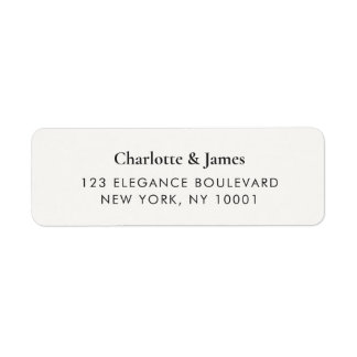 Modern Minimalist Black & White Address Label Return Address Label