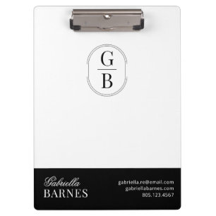 Modern Minimalist Black & White Bold Clipboard
