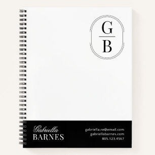 Modern Minimalist Black & White Bold Notebook