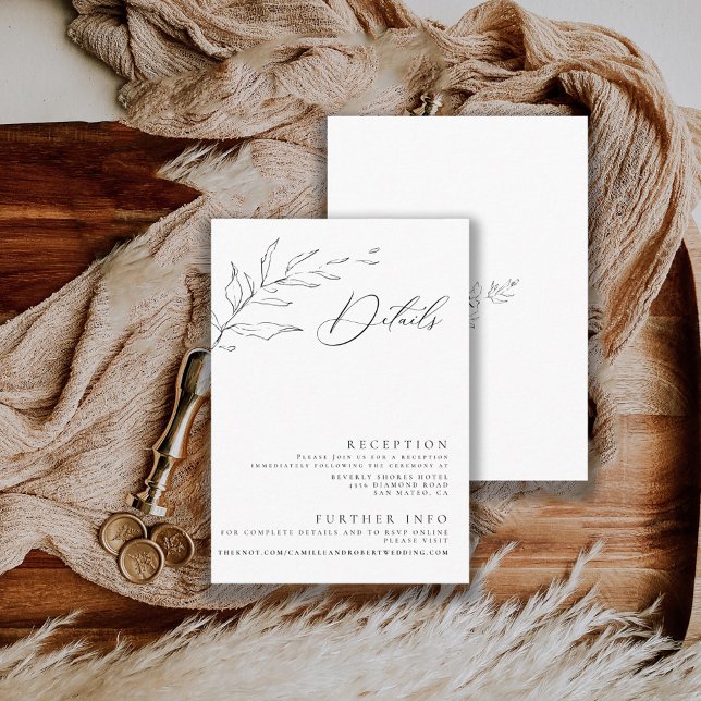 Modern Minimalist Black/White Calligraphy Wedding Enclosure Card (Creator Uploaded)
