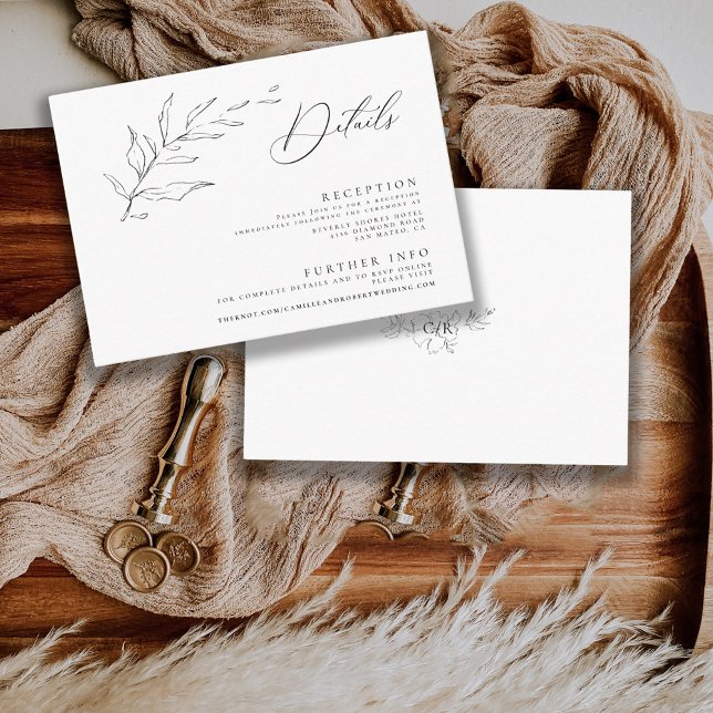 Modern Minimalist Black/White Calligraphy Wedding Enclosure Card (Creator Uploaded)