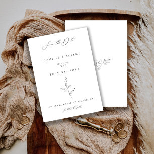 Modern Minimalist Black/White Calligraphy Wedding Save The Date