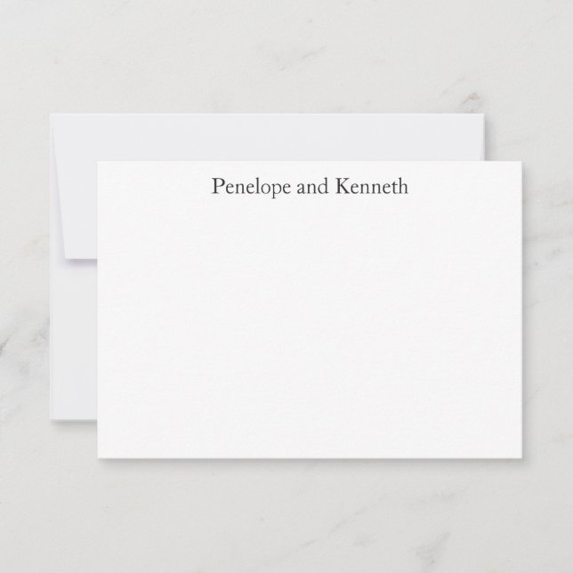 Modern Minimalist Black White Classic Typography Thank You Card (Front)