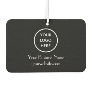 Modern Minimalist Black White Custom logo QR Code Car Air Freshener