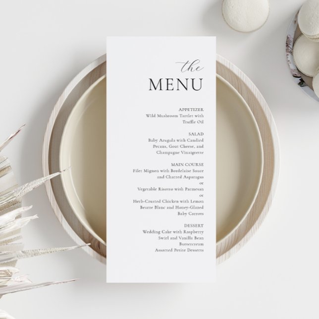 Modern Minimalist Black White Elegant Wedding Menu (Creator Uploaded)