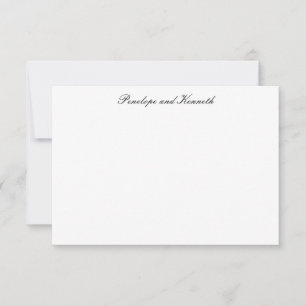 Modern Minimalist Black White Formal Script  Thank You Card