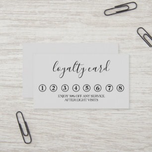 Modern Minimalist Black & White Loyalty Card