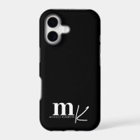 Modern Minimalist Black White Monogram