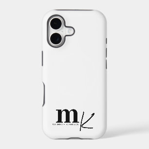 Modern Minimalist Black White Monogram