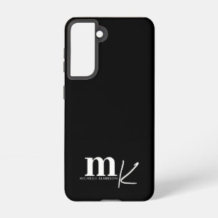 Modern Minimalist Black White Monogram  Samsung Galaxy Case