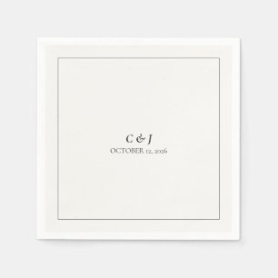 Modern Minimalist Black & White Napkin