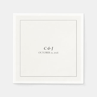 Modern Minimalist Black & White Napkin