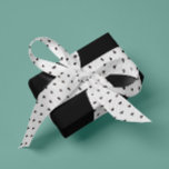 Modern Minimalist Black & White Pine Trees Grosgrain Ribbon<br><div class="desc">Simple white ribbon with black pine trees.</div>
