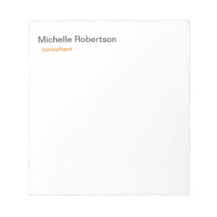 Modern Minimalist Black White Plain Notepad