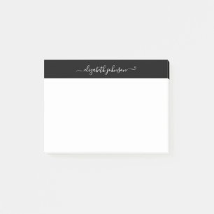 Modern Minimalist Black & White Post-It Notes
