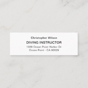 Modern Minimalist Black White Professional Mini Business Card