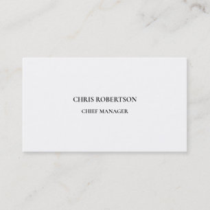 Modern Minimalist Black & White Professional Plain Business Card