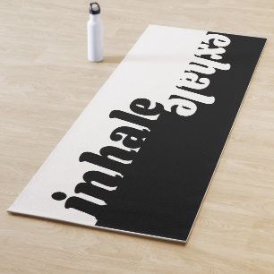 Modern minimalist black white quote  yoga mat