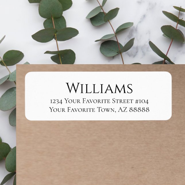 Modern Minimalist Black White Return Address  Label (Creator Uploaded)
