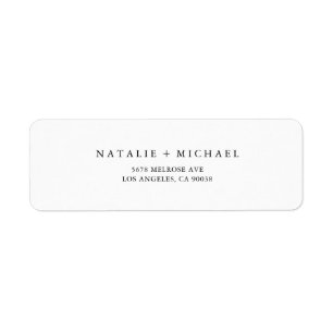 Modern Minimalist Black & White Return Address Return Address Label