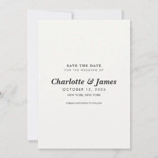Modern Minimalist Black & White save the date