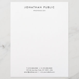 Modern Minimalist Black White Simple Professional Custom Letterhead