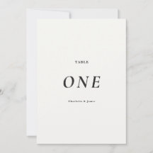 Modern Minimalist Black & White Table Number