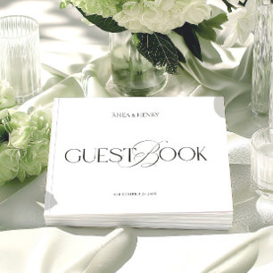 Modern Minimalist Black & White Wedding  Guest Book