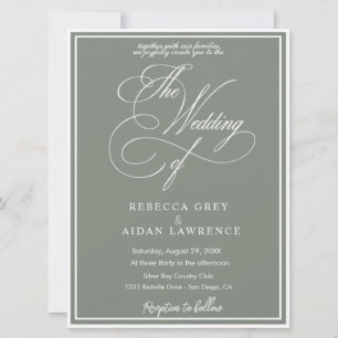 Modern Minimalist Black & White Wedding Invitation
