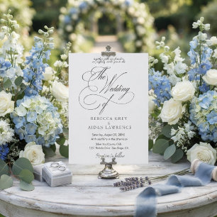 Modern Minimalist Black & White Wedding Invitation