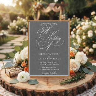 Modern Minimalist Black & White Wedding Invitation