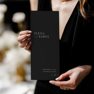 Modern Minimalist Black & White Wedding Program