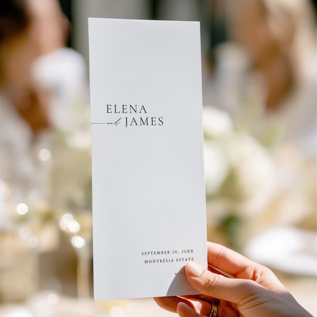 Modern Minimalist Black & White Wedding Program (Modern Minimalist Black & White Wedding Program)