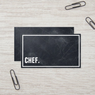 Modern Minimalist Blackboard Chef Professional Business Card