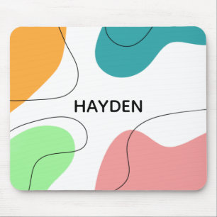 Modern Minimalist Blobs Abstract Personalised Mouse Pad