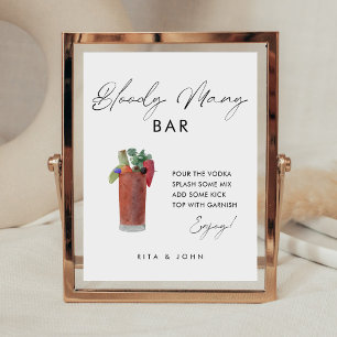 Modern Minimalist Bloody Mary Bar Wedding Sign