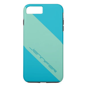 Modern Minimalist Blue and Green, Name iPhone 8 Plus/7 Plus Case