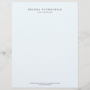 Modern Minimalist Blue Professional Business Custom Letterhead