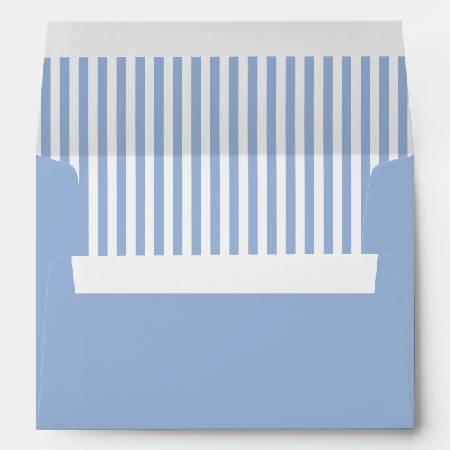 Modern Minimalist Blue Stripes Envelope (Back (Bottom))