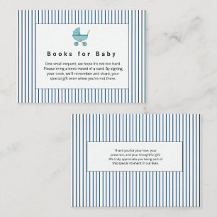 Modern & Minimalist Blue Stroller Books for Baby  Enclosure Card