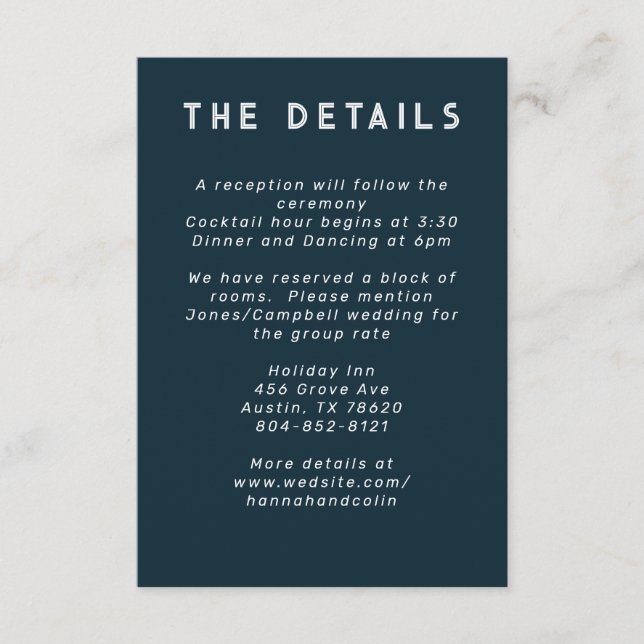 Modern Minimalist Blue Teal Enclosure Card (Front)