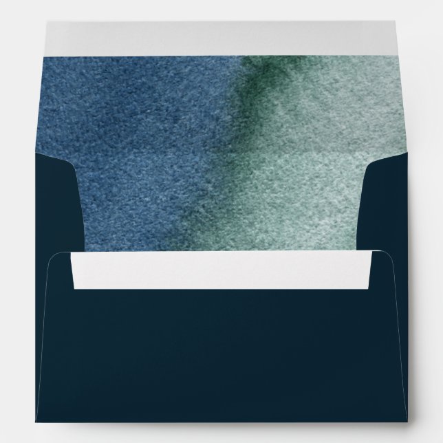 Modern Minimalist Blue Teal Envelope (Back (Bottom))