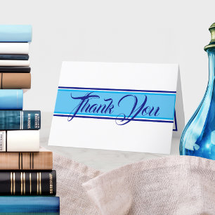 Modern Minimalist Blue Tones Thank You Card