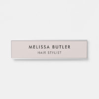 Modern Minimalist Blush Beige Door Sign