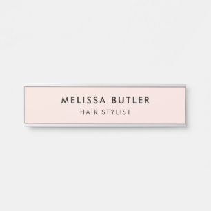 Modern Minimalist Blush Pink Door Sign