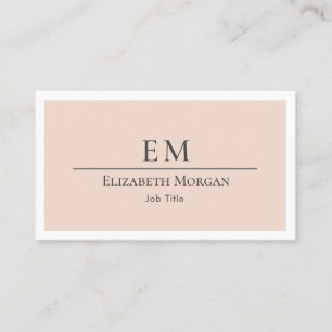 Modern Minimalist Blush Pink Grey Simple Business Card