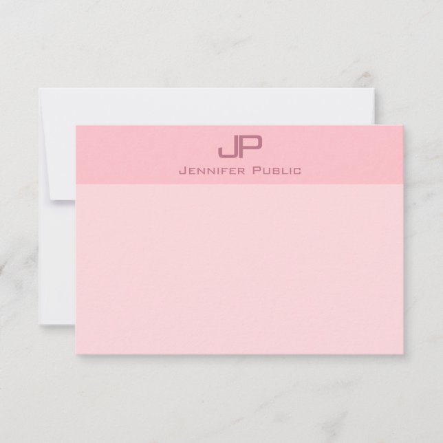 Modern Minimalist Blush Pink Monogram Template (Front)
