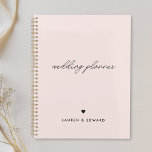 Modern Minimalist Blush Pink Wedding Planner<br><div class="desc">Custom-designed wedding planner notebook featuring simple and modern design on blush pink background.</div>