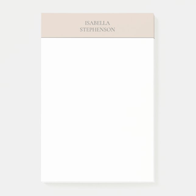 Modern Minimalist Blush Pink White Custom Post-it Notes (Front)