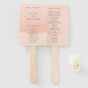 Modern Minimalist Blush Rose Wedding Programs Hand Fan